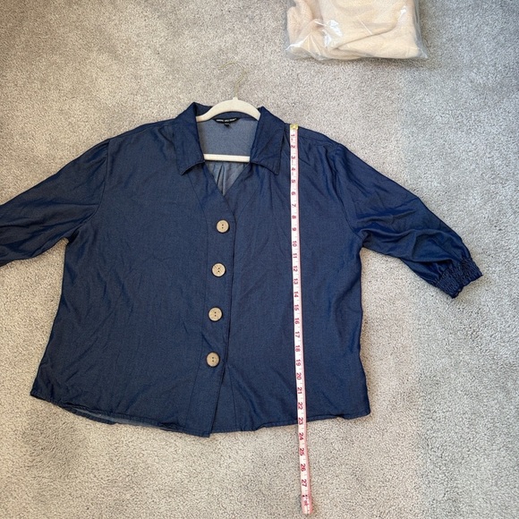 Unique Spectrum Dark Blue Button-Down Shirt Size L - Picture 3 of 7